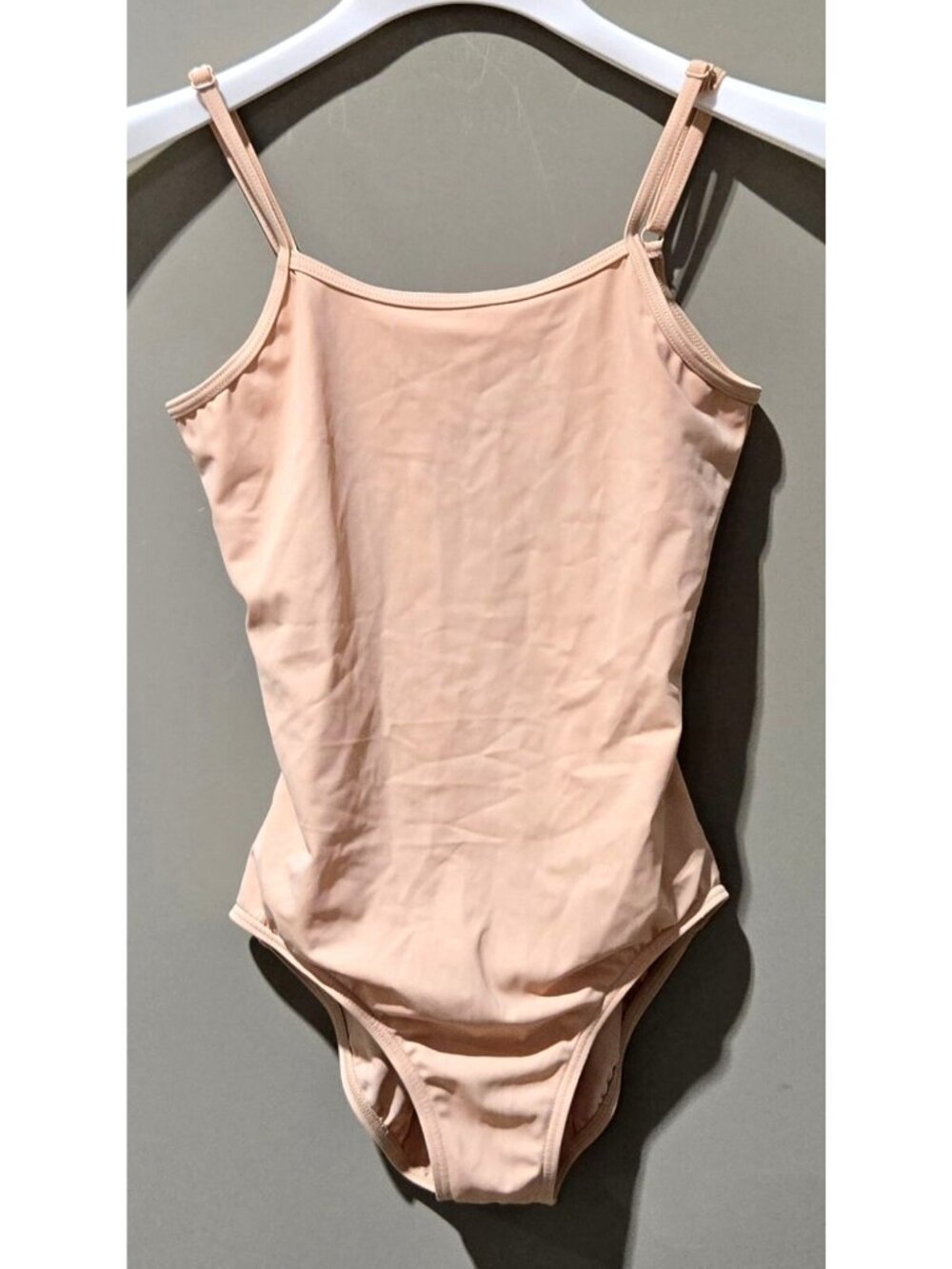 Weissman Dual Strap Nude Color High Back Camisole Leotard -- Girls' Size LC 14 - Picture 1 of 5